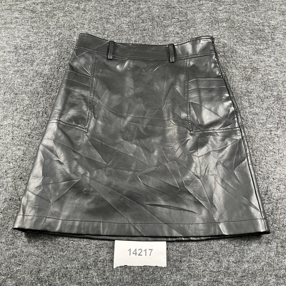 Bagatelle Collection Faux Leather Skirt Women Small Black Excellent A-Line Mini